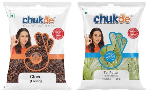 Image of Chukde - Tej Patta 50 Gm (Pack Of 2) - Clove 50 Gm (Pack Of 1) - Whole Spices - Combo Pack