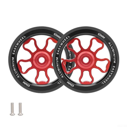 Quiclume CNC 50 g Aluminium Alloy E-Wheel, Integrated Bearing, Smooth Finish, Easy to Carry, Reduced Friction Resistance for Folding Bike (Red)