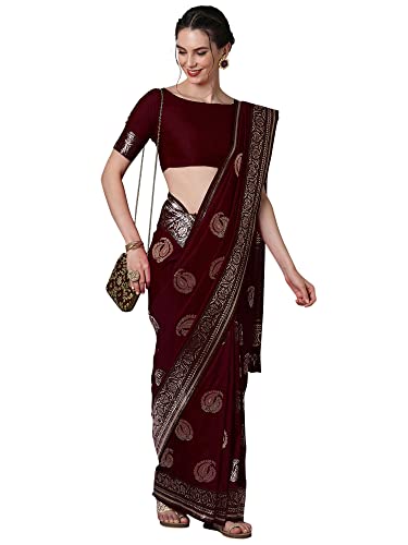 Image of AKHILAM Women's Silk Blend Woven Design Saree With Unstitched Blouse Piece(3PAKHI51 Parent)