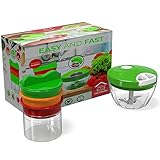 DECONUBA Espiralizador y Picador de Verduras Manual - Set Cortador de Verdura - Espirilizador de Vegetales de Mano y Maquina de Espaguetis - Cortador Espiral y Picador Fácil de Usar y Limpiar