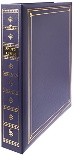 Pioneer Photo Albums Aps-247/Bb 3-Ring Bound Bay Blue Leatherette Cover With Gold Accents Photo Album For 4 By 7-Inch, 5 By 7-Inch And 8 By 10-Inch Prints #TOP2