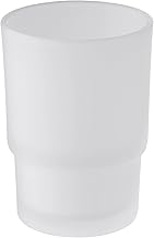 JAGGER JAG261 Decent Glass Frosted Glass Toothbrush Holder Replacement Glass for Washroom/Wash Basin/Living Room, Simply Place Where Want, No Need to Screw/Fitting (1, Frosted Glass [ Round ])