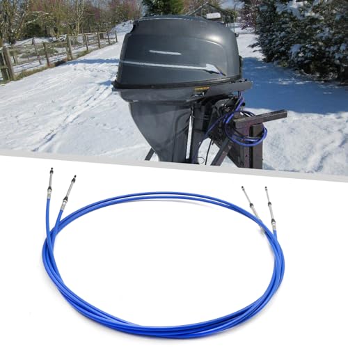 Saihisday 8FT 10FT 13FT 14FT 15FT 2Pcs Marine 33C Throttle Shift Remote Control Box Cable Replacement for Yamaha Outboard Engine Boat Motor Steering System Blue (8FT) - Thumbnail 7