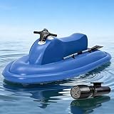 AUTUMFLATGAO Schlauchboot Mit Motor Für 2 Personen – Elektro Surfboard, Unterwasserscooter Und Doppelflossen-Design | 10-Gang-Fernsteuerung | Max 7 km/h | 150 Kg Tragkraft