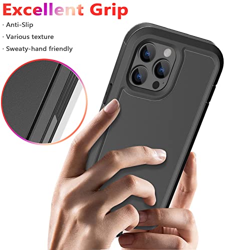 Diverbox For Iphone 13 Pro Case, [Shockproof] [Dropproof] [Dust-Proof] Built-In Screen Protector Protective Phone Case Cover For Apple Iphone 13 Pro [6.1 Inch] (Black) #TOP6