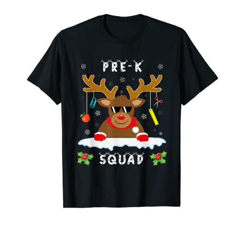 Pre-K Teacher Squad Reno Divertido Profesor Navidad Pijamas Camiseta