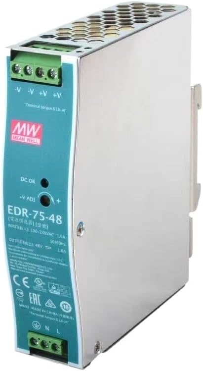1PCS EDR-75-48 48VDC 1.6A Single Output Industrial DIN Rail Switching Power Supply