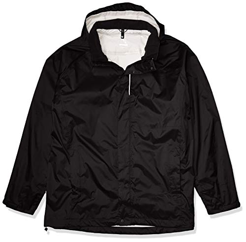 Cutter & Buck mens Big Tall Hooded, Spark Systems Trailhead Jacket Raincoat, Black, 3X-Large Tall US