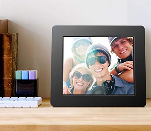 Porta Retratos Digital Aluratek com LCD de 8”, Entradas USB e Cartão SD - Preto