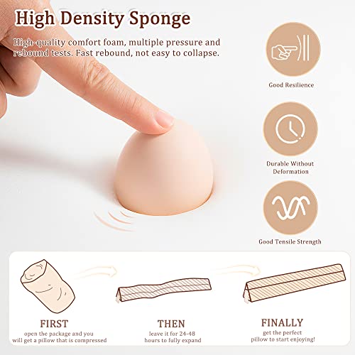 Topeast Bed Gap Filler Full Size (54"X10"X6"), Triangle Wedge Pillow Bolster Rectangle Mattress Extender Bed Cushion Close The Gap(0-11") Between Headboard Wall And Mattress, Sofa, Children Bed Grey #TOP6