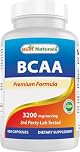 Best Naturals BCAA Branch Chain Amino Acid, 3200mg per Serving, 400 Capsules - Pharmaceutical Grade - 100% Pure Instantized Formula | Pre/Post Workout Bodybuilding Supplement | Boost Muscle Growth