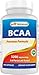 Best Naturals BCAA Branch Chain Amino Acid, 3200mg per serving, 400 Capsules - Pharmaceutical Grade - 100% Pure Instantized Formula | Pre/Post Workout Bodybuilding Supplement | Boost Muscle Growth