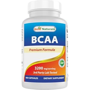 Best Naturals BCAA Branch Chain Amino Acid, 3200mg per Serving, 400 Capsules – Pharmaceutical Grade – 100% Pure Instantized Formula | Pre/Post Workout Bodybuilding Supplement | Boost Muscle Growth