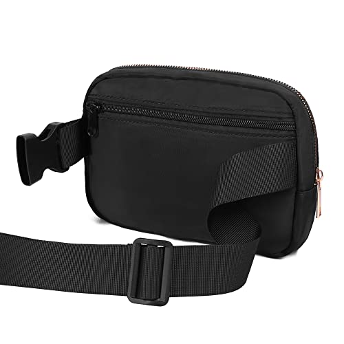 VKIOIP-Belt-Fashion-Waist-Pack-with-Adjustable-StrapHands-Free-Crossbody-Fanny-Bag-with-ZipperWorkout-Exercise-Accessories-for-TravelingRunningHikingCyclingSports-GiftsBlack