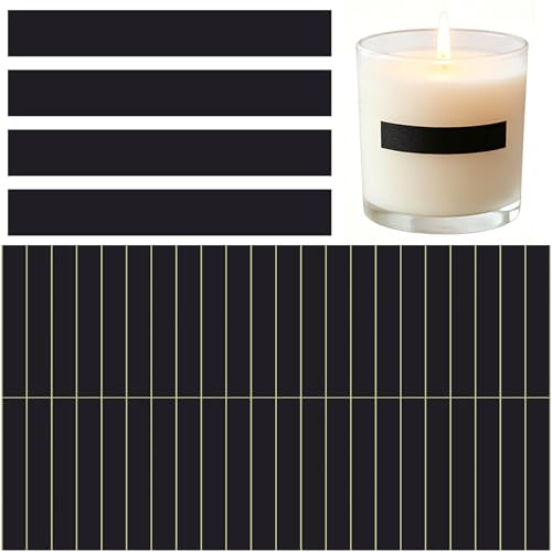 DC,CLISENCE 42ps Match Strikers, 2.36 inch Rectangular Match Striker Paper for Candle Jars, Long Lasting Self-Adhesive Striker Strips for Fireplace Camping DIY Crafts - Black