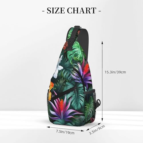 Bolso bandolera con estampado planta fucsia liviano ajustable miniatura 3