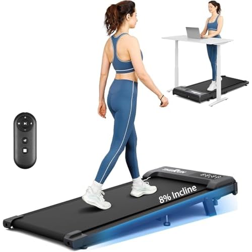 THERUN 10% Walking Pad with Auto Incline, Walking Pad for Home and Office, 2.5 HP Brushless Core Portable Under Desk App Walking Pad with Remote Control and LED Display
