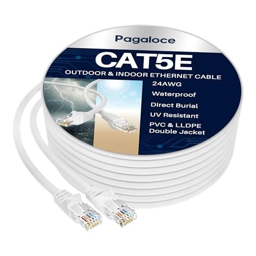 Cat5e Ethernet Cable 75FT, High Speed Patch Internet Cord with Standard RJ45 Connector, Long White Snagless Cat 5e Cable, Indoor & Outdoor, UTP Network LAN Wire for PC, Router, Modem, TV, PoE, PS5