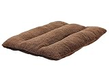 PetStyle ペットベッド 犬 ベッド ふわふわ 大型犬 洗える ペット 猫 ベッド クッション マット 洗濯 通年 冬 シープボア ラージマット Lサイズ 長方形 (ブラウン)