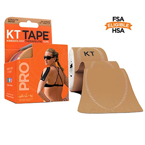 KT Tape Pro Kinesiology Therapeutic Sports Tape, 20 Precut 10 inch Strips, Stealth
