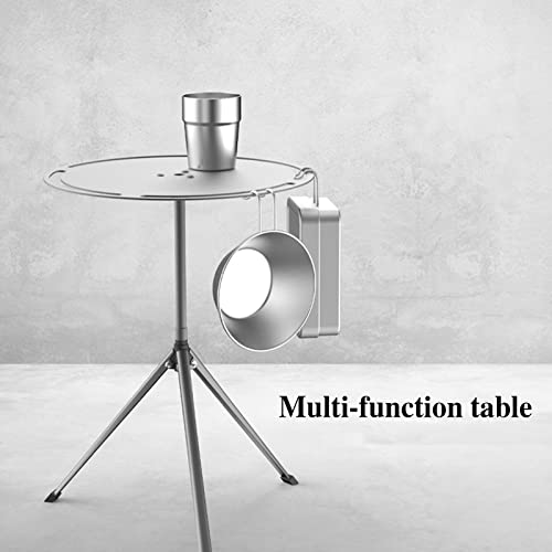 RENHUAVOY Mesa lateral redonda dobrável, mesa de acampamento de alumínio, mesas de piquenique leves