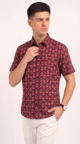 Image of BLOCKS OF INDIA Cotton Hand Block Print Half Sleeves Summer Shirt for Men