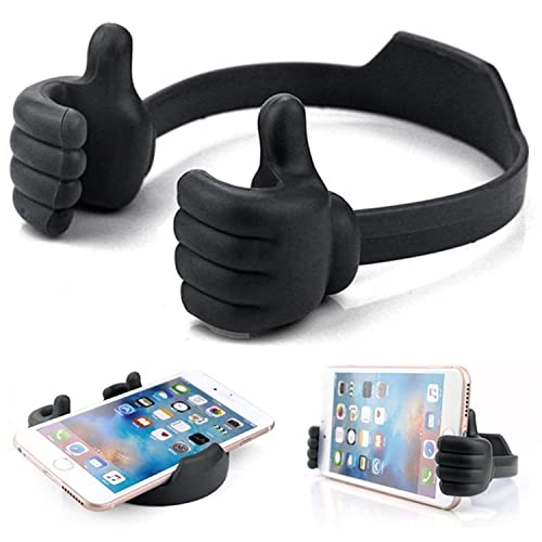 Kinizuxi Daumen Nach Oben Handy Ständer, Universal Flexible Silikon Handyhalterung Tisch, Mobile Phone Handy Halterung Ständer für iPad Zubehör iPhone Halterung -Schwarz Cover