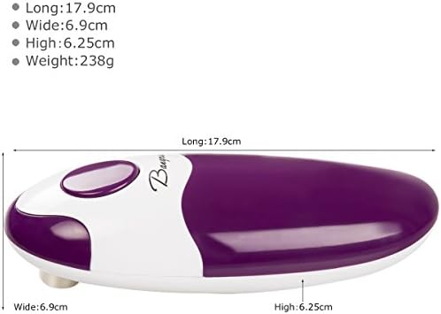 Kitchen Automatic Safety Cordless One Tin Touch Electric Can Opener& Bangrui Professional Electric Can Opener.One-Touch Switch .Smooth can Edge.Being Friendly to Left-Hander and arthritics!(Purple)