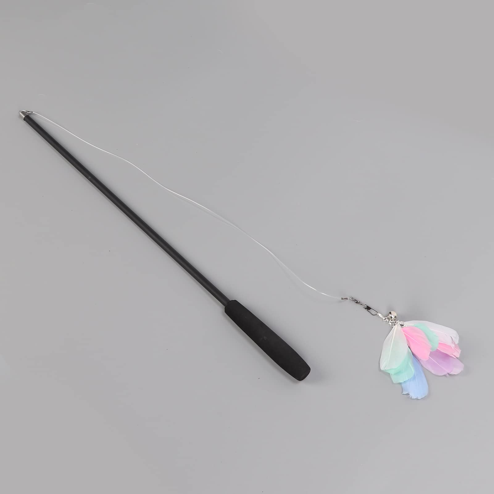 Divertido Palo para Gato, Juguete Interactivo retráctil con Plumas para Gatos, Ejercicio de Juego para Gatos de Interior