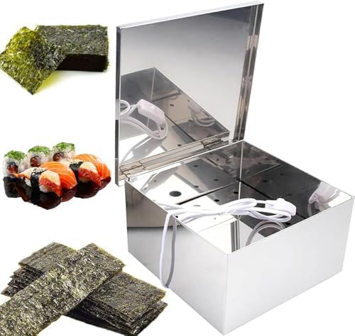 Caja de secado de algas marinas de acero inoxidable y horno, fabricante Nori para sushi y cocina, recipiente grande para mejorar el sabor, frescura y textura crujiente