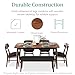Best Choice Products 6-Piece Wooden Dining Set, Mid-Century Modern Table & Upholstered Chair Set w/Bench Seat, Rubberwood Legs - Walnut/Charcoal