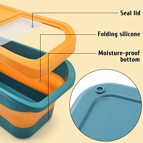 Bnosdm Foldable Dog Food Storage Container Airtigh Cat Storage Container Plastic Pet Storage Bin With Transparent Sliding Lid For Pet Dog Cat Bird Food Rice Flour #TOP2