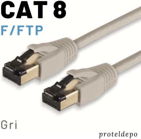 IRENIS CAT8 F/FTP LSZH Ethernet (Network) Kablosu (10 Metre, Gri) - Görsel 2