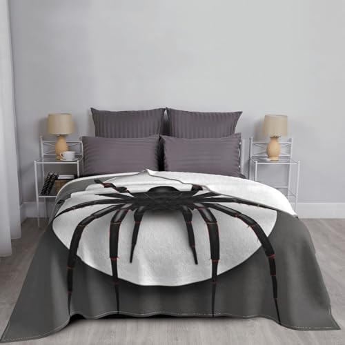 Couverture en flanelle araignée noire pour lit et canapé - 6
