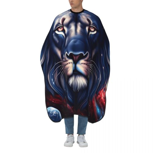Men Women Galaxy Lion King Star Space Professional Barber Cape, Adjustable Haircut Apron for Makeup Artist Beautician, Haircut Tools