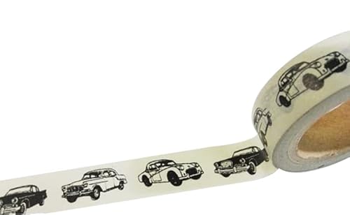 Nastro decorativo per mascheratura Washi a tema vintage retrò (auto d'epoca)
