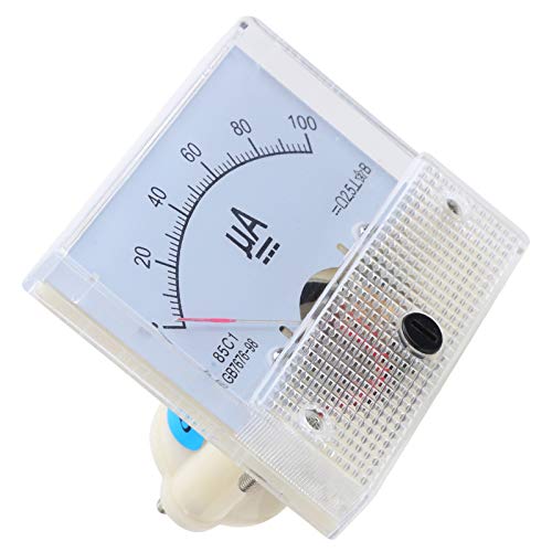 85C1-A DC 0~100UA DC Pointer Ammeter Meter Head Measuring Instrument Pointer Ammeter Panel for Measuring Circuit Currents Resistors Electrical Equipment Usage