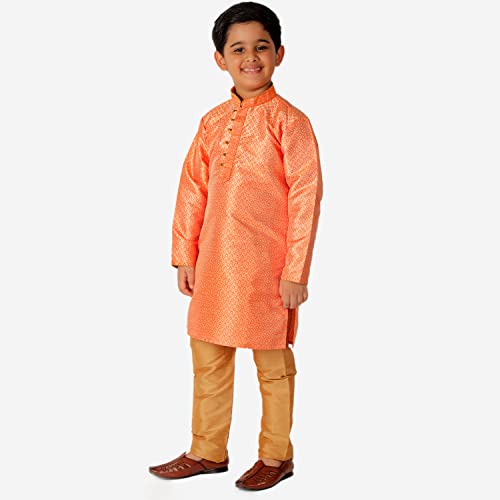 Image of Pro-Ethic Style Developer Kurta Pajama For Kids Boys | Silk | Traditional Dress (S-202)