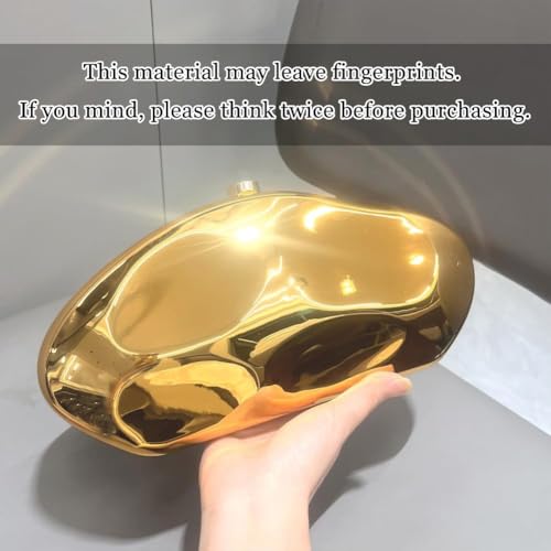 Image of Acrylic Shell Clutch Purse for Women Metallic Evening Bag Large Designer Acrylic Handbag for Wedding Party Prom