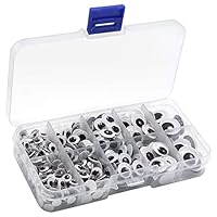 FKEYTO 450 Stücke Selbstklebende Wackelaugen, 6mm 8mm 10mm 12mm 15mm Googly Eyes Assorted Sizes