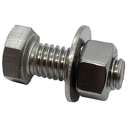 3/8" -16 x 1.5". 304-STAINLESS Steel Bolts, Nuts & WASHERS - 18-8 HEX Head Bolt - 304 Grade. General Purpose (10) Bolts + (10) Nuts + (10) Washers