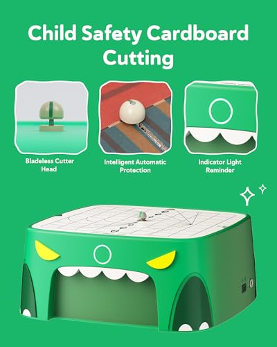 Image of BEAVERBOT Kids Cardboard Cutter Tool for Ages 3+, Safe Power Bladeless DIY Construction Kit, Educational STEM & STEAM Craft Toy, Creative Upcycled Hands-On Learning Gift for Boys & Girls, Dinosaur
