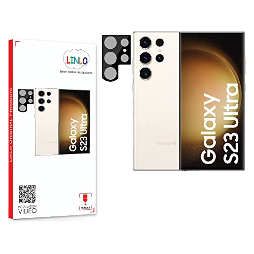 LINLO Back Camera Tempered Glass Lens Protector Compatible for Samsung S22 Ultra with Edge to Edge Coverage and Easy Installation Kit, Pack of 1