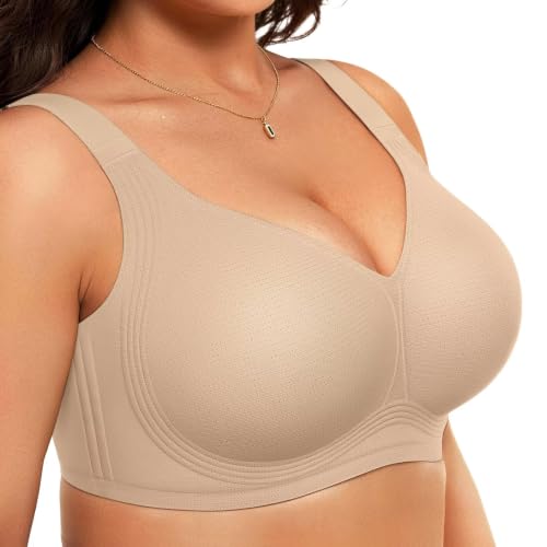 Image of Vertvie Jelly Bras for Women No Underwire Minimizer Support | Plus Size Older Lift, Full Coverage & Smoothing Back, Push Up, Separation & Supportive, Soft Comfy Seamless Wireless Bralette