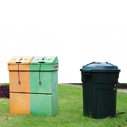 2 Packs Trash Can Lock Metal Universal Lid Lock For Outdoor Garbage Cans Heavy Duty Rubber Coated Wire Rope To Keep Trash Secure #TOP6