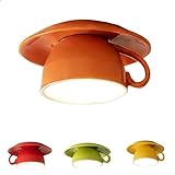 [Design créatif en forme de tasse à café]Ce plafonnier séduit par son design unique inspiré d'une tasse à café. Évoquant une véritable tasse et sa soucoupe, ce modèle innovant présente une forme originale et unique, ressemblant à une tasse renversée suspendue au plafond. Ce concept ingénieux confère à la lampe un charme ludique. Qu'elle soit déclinée dans des couleurs vives comme le vert, le jaune ou le rouge, elle apporte une touche de créativité et de joie de vivre à n'importe quelle pièce.