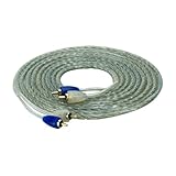 Scosche e2 ERCA12 2-Channel Twisted Pair RCA Interconnect Audio Cables - 2CH OFC Car Stereo Connector Cable - 24 Karat Plated Gold Connectors - 12 Foot Male to Male