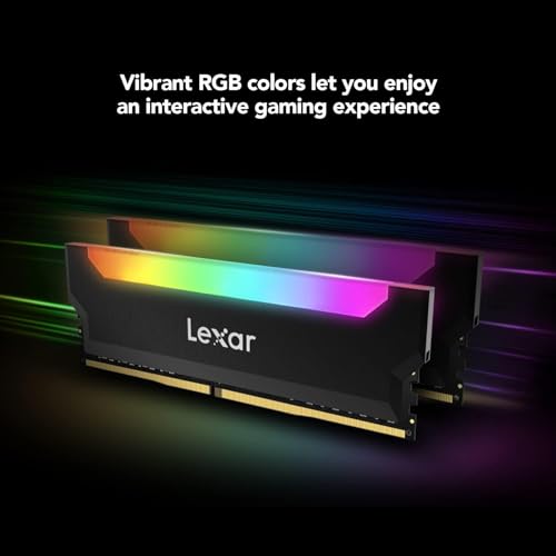 Image of Lexar Hades RGB DDR4 RAM 32GB Kit (2x16GB) 3600 MHz, 288-Pin U-DIMM Desktop, LED Lightning DRAM Gaming, JEDEC /XMP 2.0 High Performance Computer (LD4BU016G-R3600ADLH)