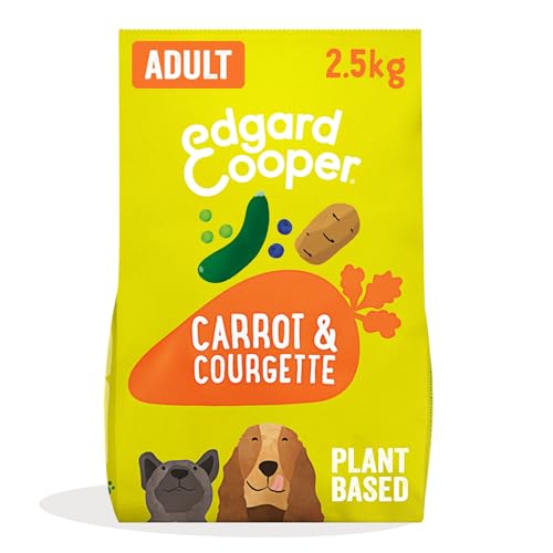 Edgard & Cooper Pienso Comida para Perros Adultos Seca Natural Sin Gluten Pienso Vegano 2.5kg Zanahoria & Calabacin, Naturalmente fácil de digerir, Alimentación Sana Sabrosa y Equilibrada
