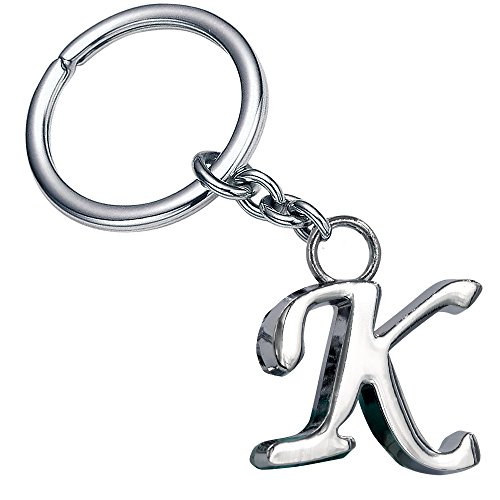 Monnel Stylish Letter K Simple Alphabet Key Ring Keychain With Velvet Bag Z-331